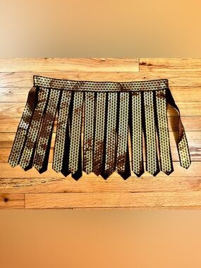 Gold Mirrored/Sequined Gladiator Skirt. Rave/Cosplay. Size 40